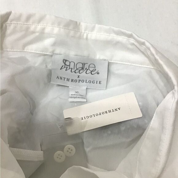 Mare Mare X Anthropologie White Layered Vest And Button Down Shirt New Size XL - Picture 9 of 14